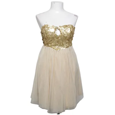 Cocktail dress (Beige, Gold) from Model Behaviour Nylon, Polyester