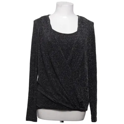 Wrap blouse (Black, Silver) from Mandi Elastane, Polyamide