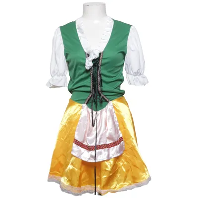Dirndl (Grön, Gul, Vit) från Wicked Costumes Polyester