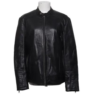 Leather jacket (Black) from Helium Cotton, Leather, Polyester