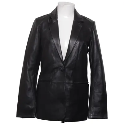Leren blazer (Zwart) van Oakwood Leer, Polyester