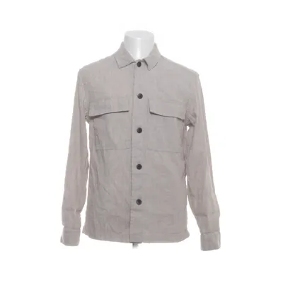 Skjorte (Beige) fra H&M Man Bomuld, Elastan, Linned
