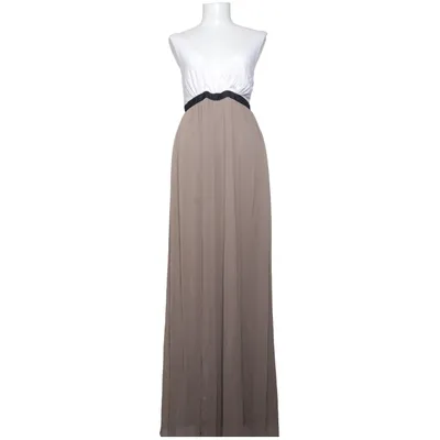 Robe longue (Beige, Blanc) de Mrs. Foxworthy Polyester, Viscose
