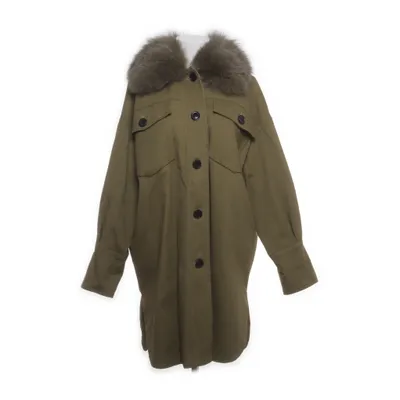 Frakke (Grøn) fra Meotine Bomuld, Polyester, Rævepels, Viscose