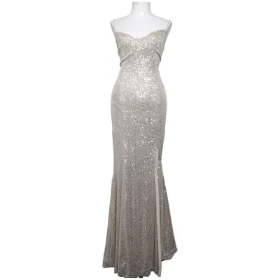 Evening gown (Silver, Beige) from Miss Ord Cotton, Polyester