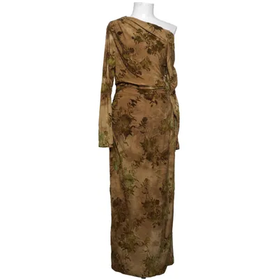 Maxi jurk (Bruin, Groen, Meerkleurig) van Zara Elastaan, Polyester