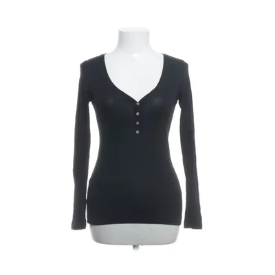 Henley T-shirt (Sort) fra H&M Basic Bomuld, Elastan