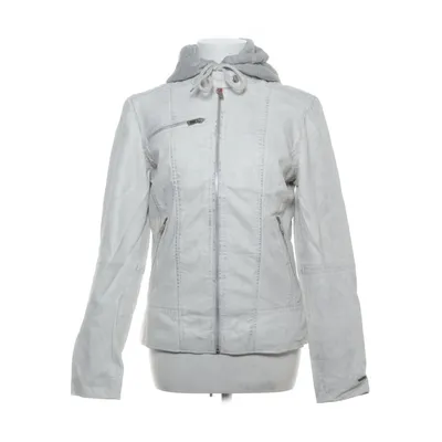 Leather jacket (Gray) from Kangaroos Cotton, Polyester, Leather, Suede