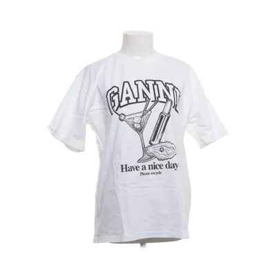 T-shirt (Vit, Svart) från Ganni Ekologisk bomull, Återvunnen bomull