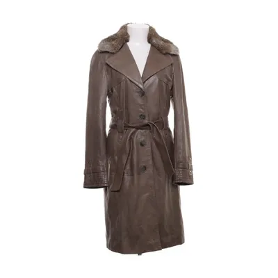 Läderkappa (Grå) från Oakwood Acetat, Kaninpäls, Viskos