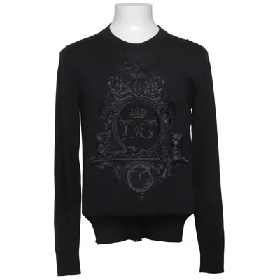 Collegetröja (Svart) från Dolce & Gabbana Polyester, Silke, Viskos, Ull