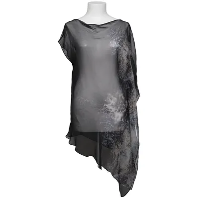 Haut (Noir, Blanc) de Helmut Lang Cuir, Soie
