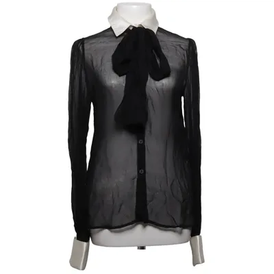 Knytblus (Svart, Vit) från Dolce & Gabbana Polyester, Silke