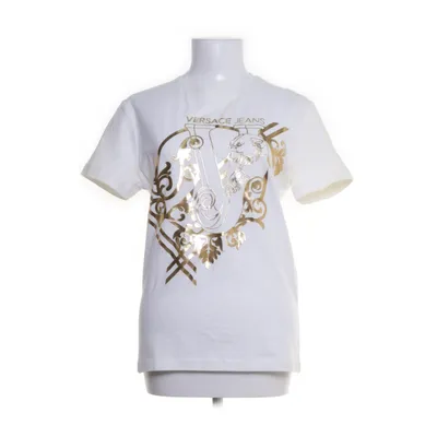 T-shirt (Vit, Guldfärgad) från Versace Jeans Bomull, Elastan