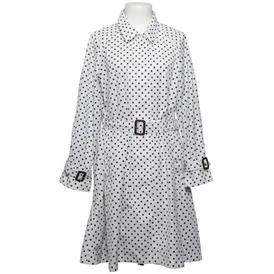 Trench coat (White, Black) from Prada Leather, Polyamide, Polyester