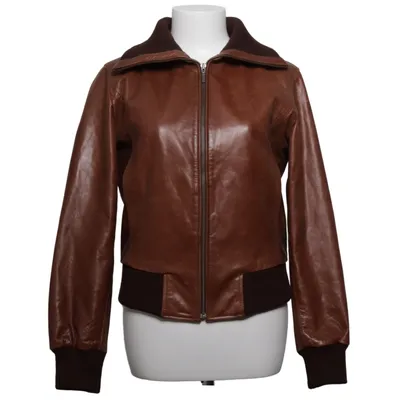 Leren jack (Bruin) van Goldstein Leer, Polyester
