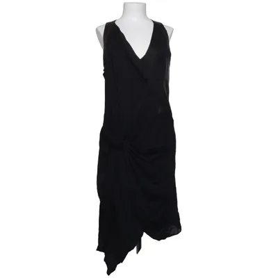 Jurk (Zwart) van Helmut Lang Elastaan, Leer, Zijde, Viscose