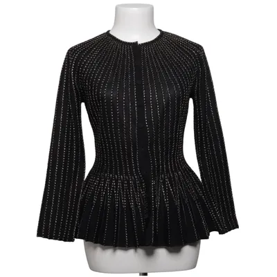 Peplum Top (Schwarz) von Alexander McQueen Elasthan, Polyamid, Seide, Wolle
