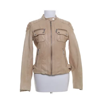 Læderjakke (Beige) fra Michael Kors Bomuld, Polyester, Læder