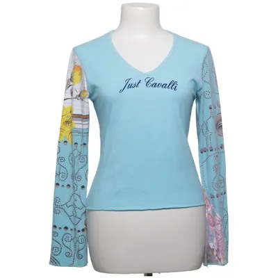 Lange mouwen shirt (Blauw, Meerkleurig) van Roberto Cavalli Katoen, Elastaan