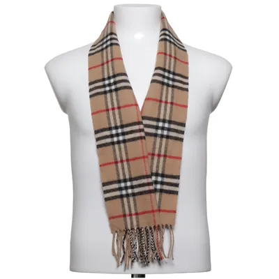 Halsduk (Beige, Svart, Röd) från Burberry Kashmir, Ull