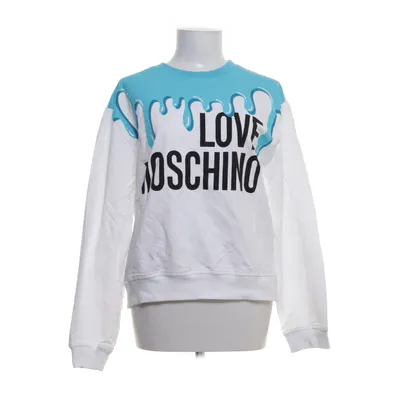 Collegetröja (Vit, Blå) från Love Moschino Bomull, Elastan