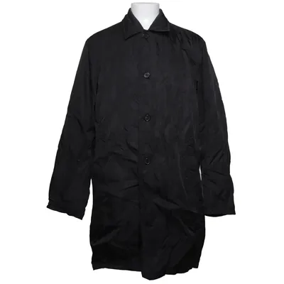 Coat (Black) from Prada Leather, Polyamide, Polyester