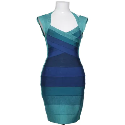 Cocktailklänning (Blå, Grön) från Herve Leger Elastan, Polyamid, Viskos