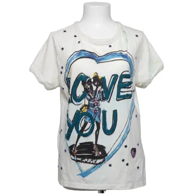 T-shirt (White, Blue, Multicolored) from Lanvin Acrylic, Cotton, Silk