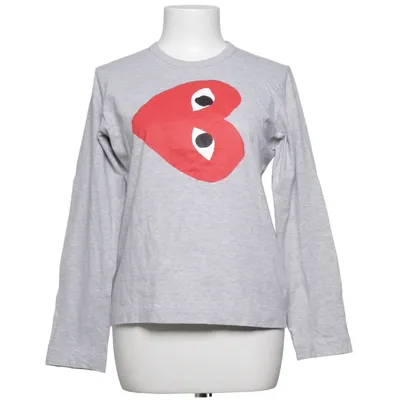 Long sleeve T-shirt (Gray, Red) from Comme des Garçons PLAY Cotton