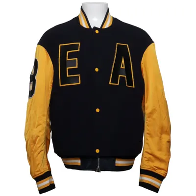Varsity jacket (Blue, Yellow, Multicolored) from Emporio Armani Acrylic, Elastane, Polyester