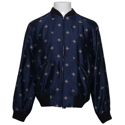 Bomberjakke (Blå) fra Gucci Bomuld, Cupro, Polyester, Silke, Viscose