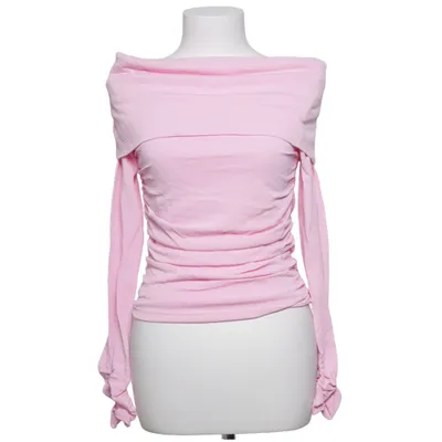 Pullover (Geraffter Pullover mit großem Kragen, schulterfrei - pastell - rosa - tailliert) från Zara Polyamid, Viskos