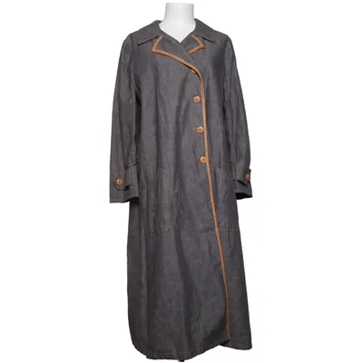 Coat (Gray) from Miu Miu Cotton, Leather