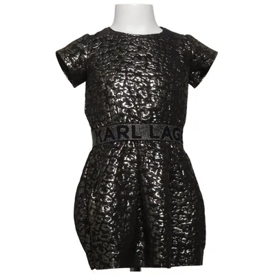 Dress (Black, Gold) from Karl Lagerfeld Kids Cotton, Metallic fiber, Polyester, Viscose
