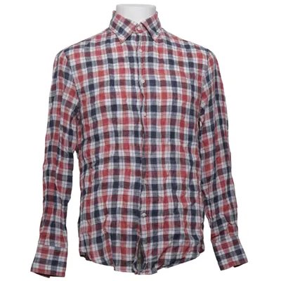 Flanellen overhemd (Rood, Blauw, Wit) van Brunello Cucinelli Linnen