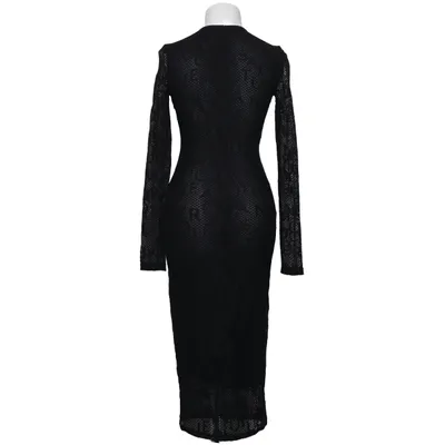 Robe longue (Noir) de Versace Jeans Couture Coton, Élasthane, Polyamide