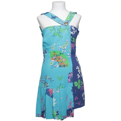 Klänning (Blå, Flerfärgad) från Versace for H&M Elastan, Polyester, Silke