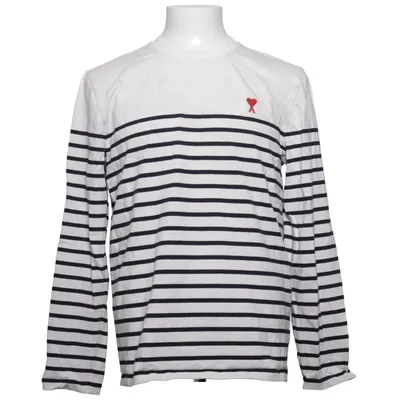 Long sleeve T-shirt (White, Blue) from AMI Elastane, Organic cotton