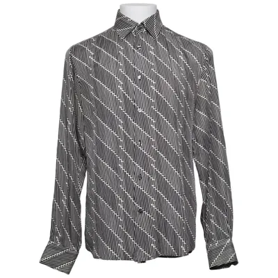 Chemise (Noir, Blanc) de Versace Collection Soie