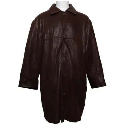 Læderfrakke (Brun) fra Mulberry Acetat, Læder, Viscose