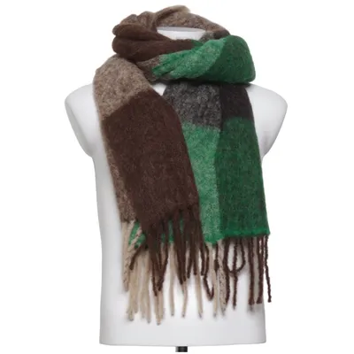 Scarf (Brown, Beige) from Beck Söndergaard Alpaca wool, Mohair, Polyamide