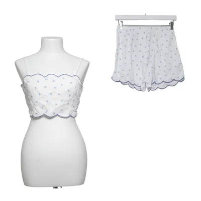 Set (White, Blue) from H&M Cotton, Linen, Viscose