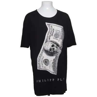 T-shirt (Black Cut Round Neck Dollar) från Philipp Plein Bomull