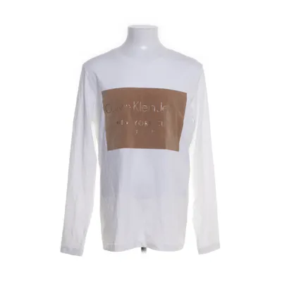 Långärmad t-shirt (Vit, Brun) från Calvin Klein Jeans Bomull, Elastan