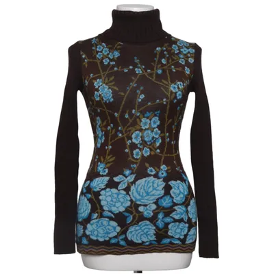 Turtleneck (Brown, Multicolored) from Kenzo Jungle Acrylic, Viscose, Wool