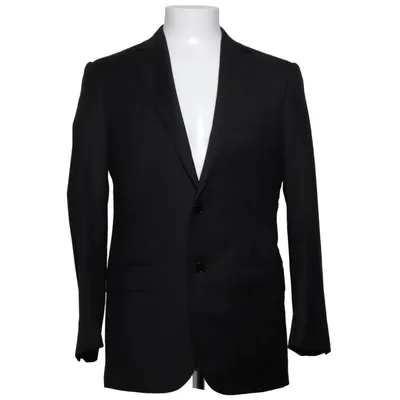 Blazer (Zwart) van Ermenegildo Zegna Cupro, Wol