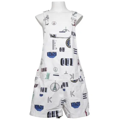 Overalls shorts (Hvid, Flerfarvet) fra Kenzo Kids Bomuld, Polyester