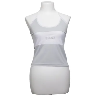 Halterneck top (Grå, Hvid) fra Versace Jeans Akryl, Viscose