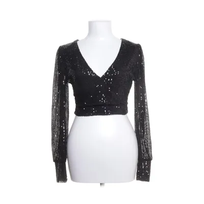 Crop top (Zwart) van Amisu Elastaan, Polyester